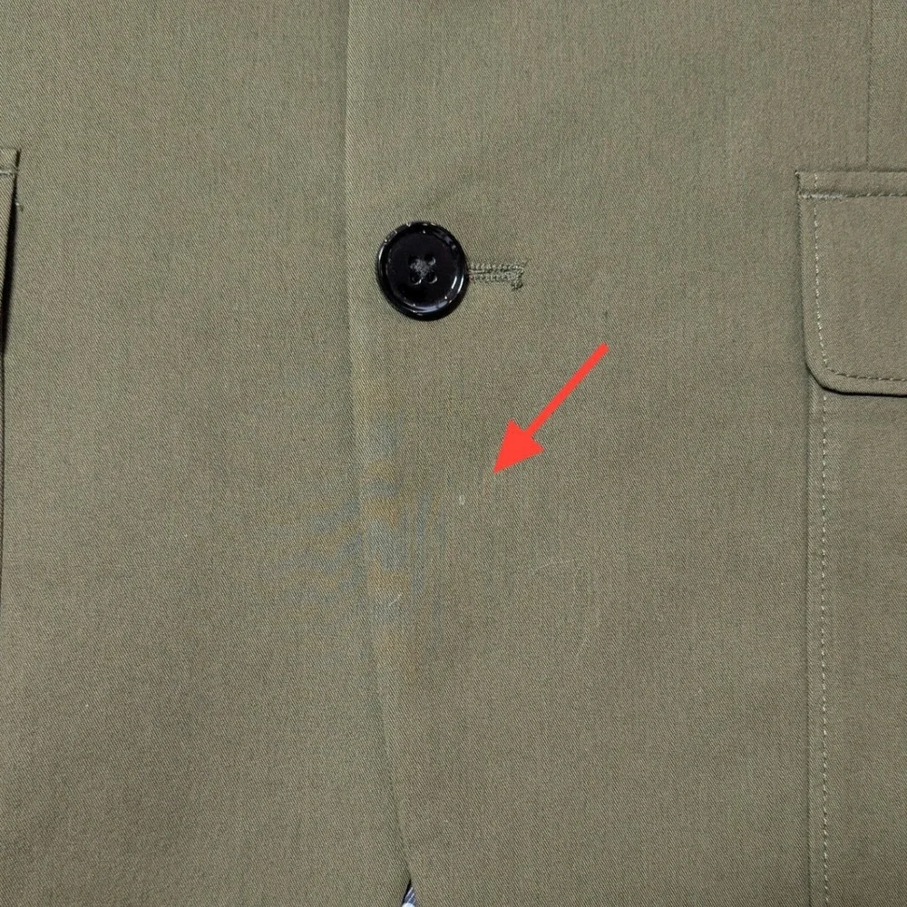 Express Photographer Blazer Mens 36 Short Olive Green Fitted Cotton Stretch